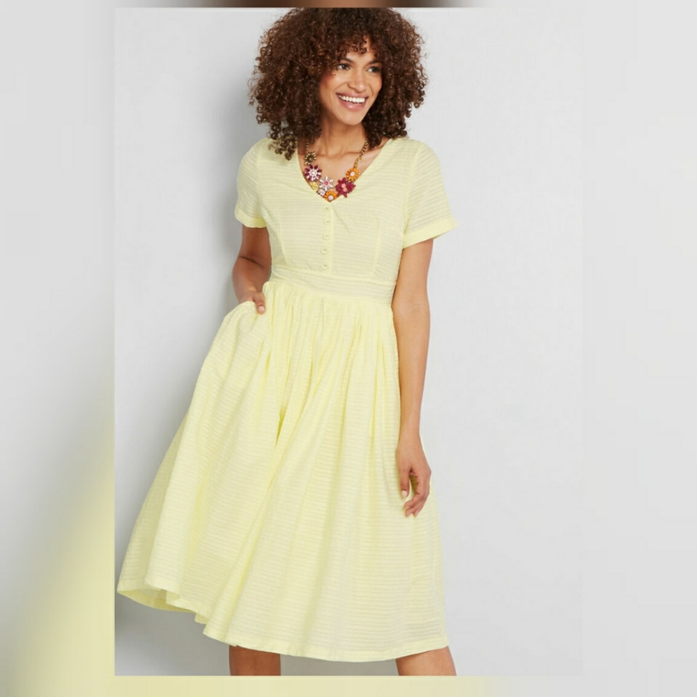Modcloth Yellow Dress Sz 12 NEW WORN ONCE